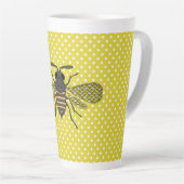 Trendy BEE Geel Stippenpatroon Cadeaodecoratie NIE Latte Mok (Rechterhoek)