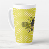Trendy BEE Geel Stippenpatroon Cadeaodecoratie NIE Latte Mok (Linkerhoek)