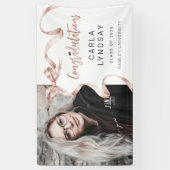 Trendy Beige Bow Foto Afstuderen Banner (Verticaal)
