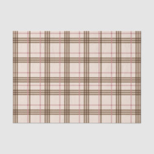 Trendy Beige Brown Tartan Pset Tissuepapier