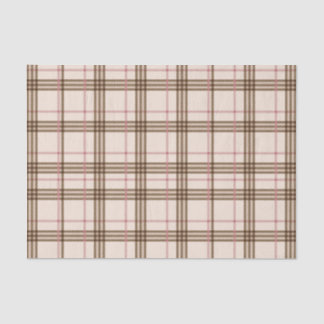 Trendy Beige Brown Tartan Pset Tissuepapier