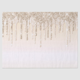 Trendy Beige Champagne Glitter Drift Graphic Tissuepapier