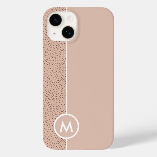 Trendy Beige Monogram met Terracotta Boho Brown Case-Mate iPhone Case (Achterkant)