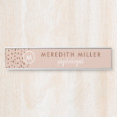 Trendy Beige Monogram met Terracotta Boho Brown Deurbordje (Voorkant)