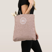 Trendy Beige Monogram met Terracotta Boho Brown Draagtas (Dichtbij)