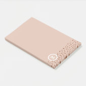 Trendy Beige Monogram met Terracotta Boho Brown Post-it® Notes (Schuin)