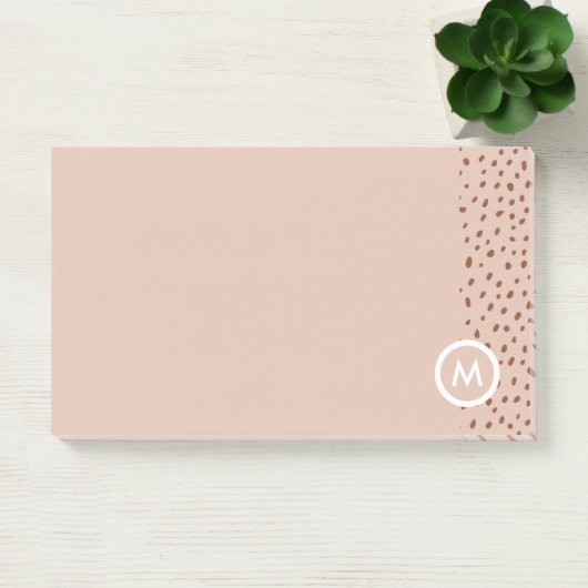 Trendy Beige Monogram met Terracotta Boho Brown Post-it® Notes (Kantoor)