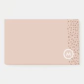 Trendy Beige Monogram met Terracotta Boho Brown Post-it® Notes (Voorkant)