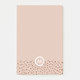 Trendy Beige Monogram met Terracotta Boho Brown Post-it® Notes