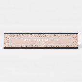 Trendy Beige Naam met Terracotta Boho Brown Bureau Naambordje (Voorkant)