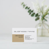 Trendy Beige Stripe White Standard Visitekaartje (Staand voorkant)