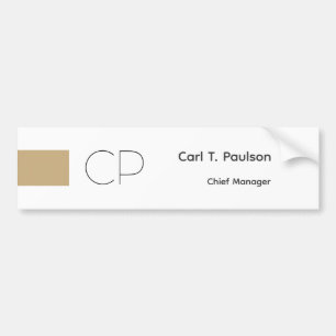Trendy Beige Wit Monogram Minimalistische Creëer Bumpersticker