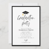 Trendy belettering afstudeerfeest uitnodiging (Voorkant)