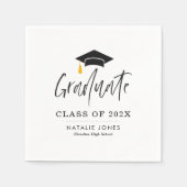 Trendy belettering afstuderen servet (Voorkant)