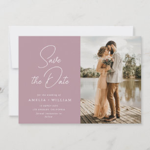 trendy belettering stoffige roos bruiloft Save the Date