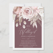 Trendy Berry Blush & Ivory Boho Arch Wedding Kaart (Voorkant)