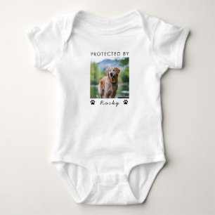 Trendy Beschermd Door Hond Aangepaste Foto En Teks Romper