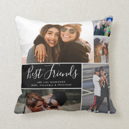 Trendy Best Friends Chic Collage BFF Besties Quote Kussen