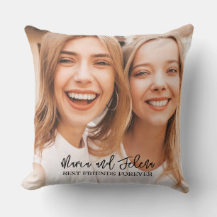 Trendy Best Friends Forever Elegant Script Foto Kussen