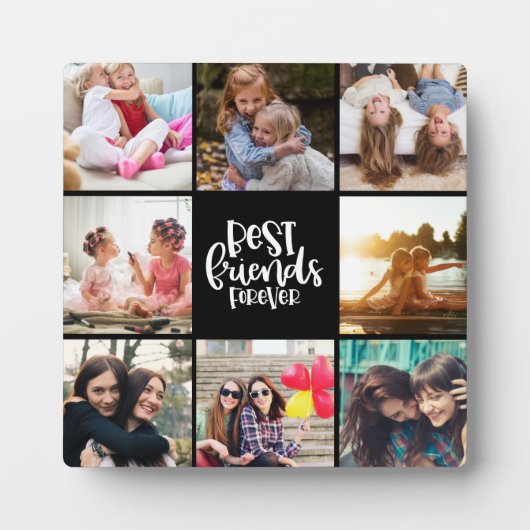 Trendy Best Friends Forever Photo Collage Plaque Fotoplaat (Voorkant)