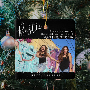 Trendy Bestie Quote Foto gepersonaliseerde BFF-eve Keramisch Ornament