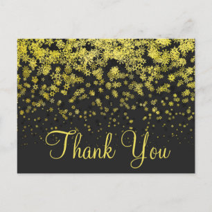 Trendy Betaalbare Goud Glitter Zwart Bedankt Briefkaart