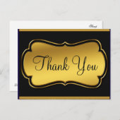 Trendy Betaalbare Goud Glitter Zwarte Dank Je Briefkaart (Voorkant / Achterkant)