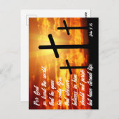 TRENDY BIBLE VERSE JOHN 3:16 CHRISTELIJK GIFT BRIEFKAART (Voorkant / Achterkant)