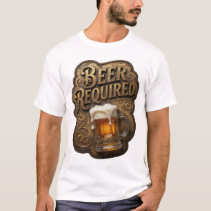Trendy BIER VERPLICHT Slogan T-shirt