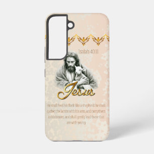 Trendy Bijbel Gouden Accent Jezus Lam Duif Samsung Galaxy Hoesje