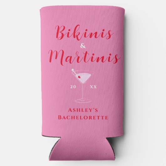 Trendy Bikini's & Martinis Roze & Rood Bachelorett (Achterkant)