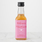 Trendy Bikini's & Martinis Roze & Rood Bachelorett Likeurfles Etiket (Voorkant)