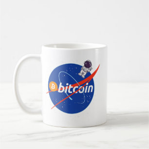 Trendy Bitcoin Astronaut Ruimte Crypto Koffiemok