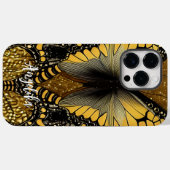 Trendy Black and Gold Butterfly Persoonlijke naam Case-Mate iPhone Case (Achterkant (horizontaal))