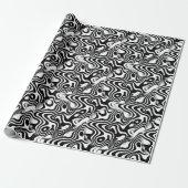 Trendy Black and White Abstract Swirls Pattern Cadeaupapier (Uitgerold)