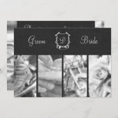 Trendy Black and White Biker Wedding Invitation Kaart (Voorkant / Achterkant)