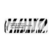 Trendy Black and White Zebra Pattern Etiket (Voorkant)
