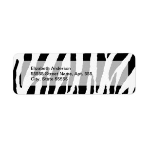 Trendy Black and White Zebra Pattern Etiket