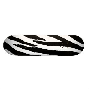 Trendy Black and White Zebra Pattern Skateboard