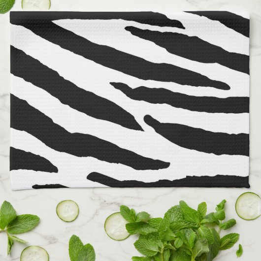 Trendy Black and White Zebra Pattern Theedoek (Gevouwen)