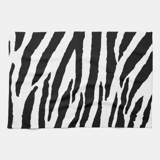 Trendy Black and White Zebra Pattern Theedoek (Horizontaal)
