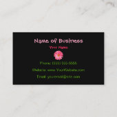 Trendy Black and White Zebra Print Pink Daisy Visitekaartje (Achterkant)