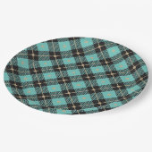 Trendy Black Aqua Pset Pattern Papieren Bordje (Gekanteld)