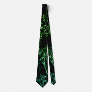 Trendy Black & Blue Green Neon Marble Stone - Cool Stropdas
