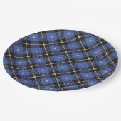 Trendy Black Blue Pset Pattern Papieren Bordje (Gekanteld)