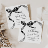 Trendy Black Bow Afstuderen Feestdagenkaart