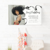 Trendy Black Bow Foto Afstuderen Spandoek (Insitu)