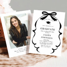 Trendy Black Bow Ribbon FOTO Afstudeerfeest