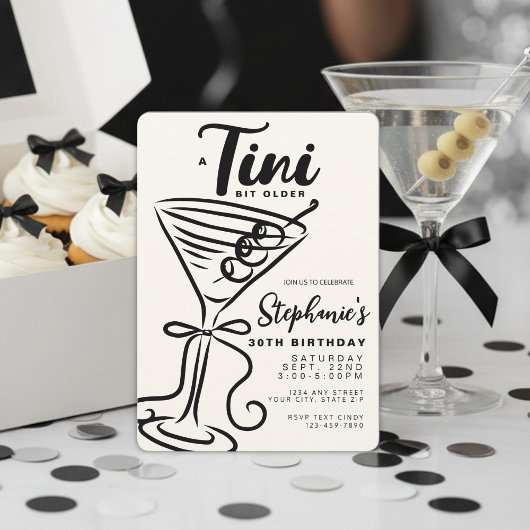 Trendy Black Bow Tini Bit Ouder 30ste Verjaardag Kaart