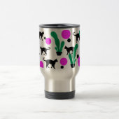 Trendy Black Cat en Cactus Pattern Reisbeker (Center)